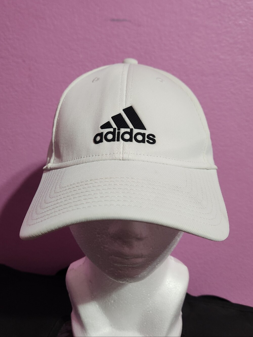 Adidas White Cap with Black Logo